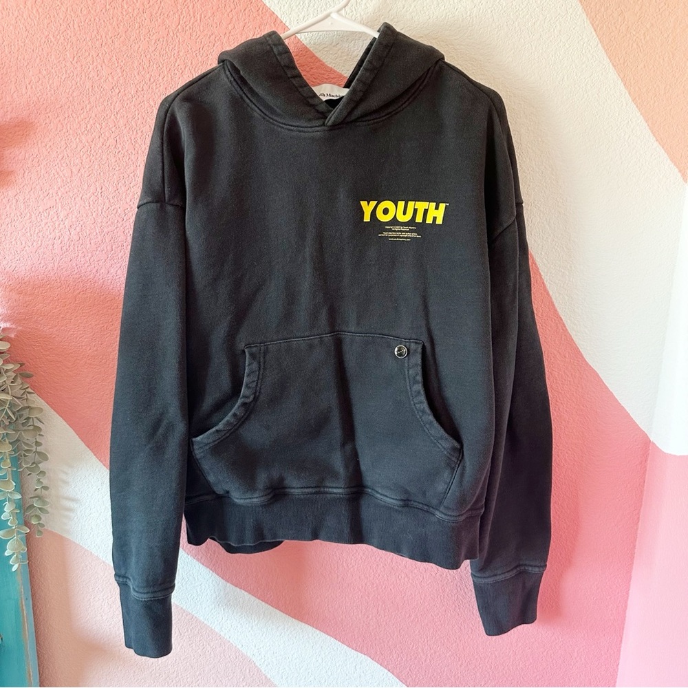 Youth Machine Washed Black Swan Hoodie Unisex Small